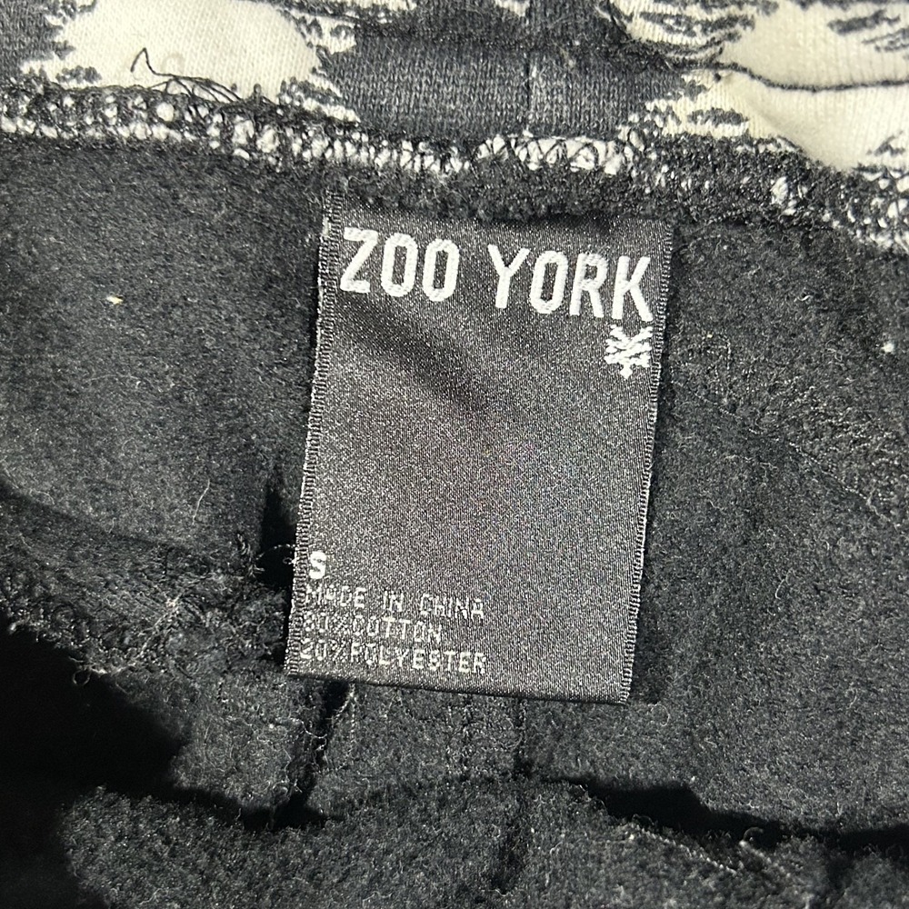 Y2k Zoo York Fleece Shorts Black Graphic Print Drawstring Men's Size Small #3369 - Picture 3 of 7